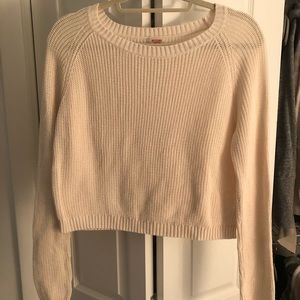 Cropped long sleeve sweater